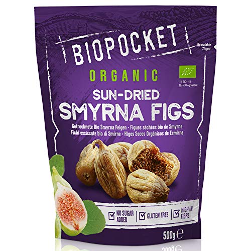 Biopocket - Higos ecológicos secos Smyrna, 2 bolsas de 500 g