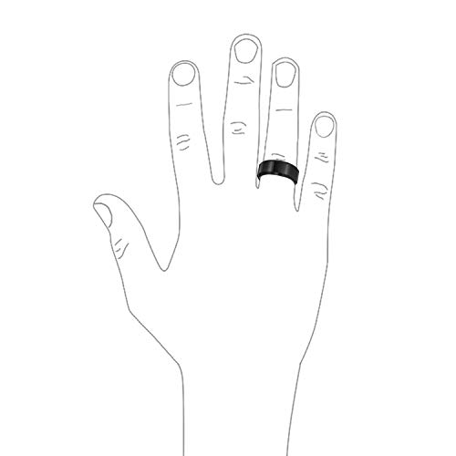 Bling Jewelry Simple Borde Biselado Negro Parejas Titanio Anillo de Alianza de Boda para Hombres para Mujeres Comfort Fit 8MM