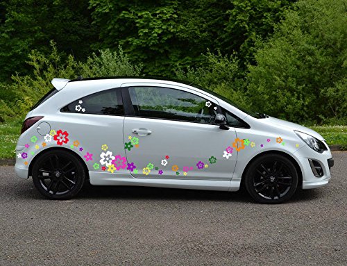 Blue Magic Design - Adhesivo de Vinilo Impermeable para Coche, diseño de Flores Silvestres