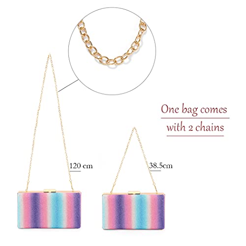 Bohend Moda Bolso de mano arcoíris Brillantina Bolso Boda Fiesta Clubs Brillante Bolsos de mano para mujer (púrpura)
