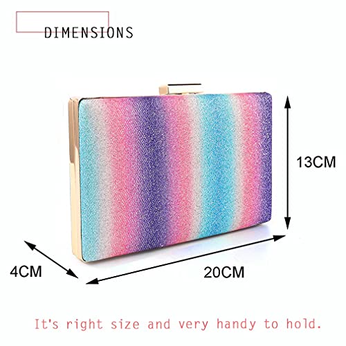 Bohend Moda Bolso de mano arcoíris Brillantina Bolso Boda Fiesta Clubs Brillante Bolsos de mano para mujer (púrpura)