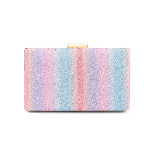 Bohend Moda Bolso de mano arcoíris Brillantina Bolso Boda Fiesta Clubs Brillante Bolsos de mano para mujer (Rosa)