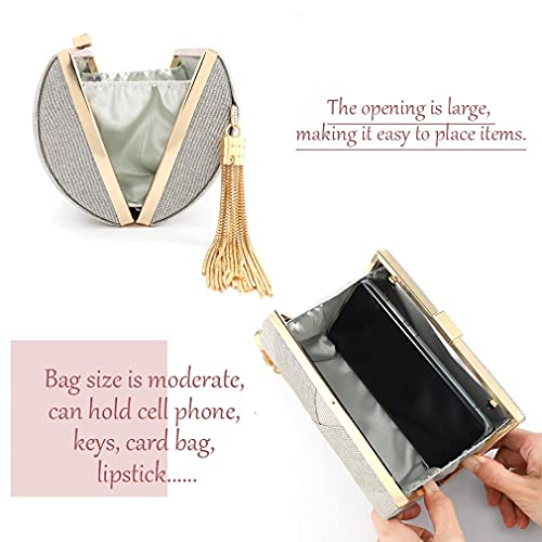 Bohend Moda Bolso de mano Lentejuela Brillantina Bolso Boda Fiesta Clubs Brillante Bolsos de mano para mujeres(Plata)