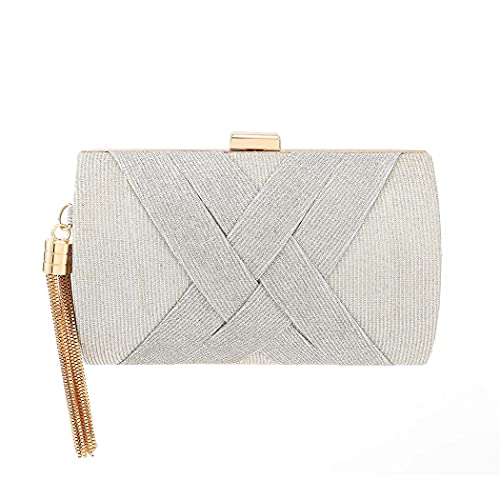 Bohend Moda Bolso de mano Lentejuela Brillantina Bolso Boda Fiesta Clubs Brillante Bolsos de mano para mujeres(Plata)