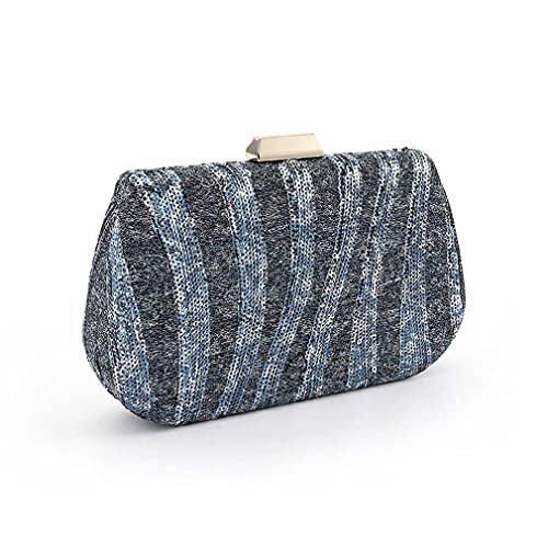 Bohend Moda Embrague Bolsa Lentejuela Brillantina Bolso Boda Fiesta Clubs Brillante Bolsos de mano para mujer (Azul)