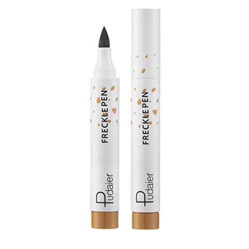 Bolígrafo de de pecas sintéticas, natural, realista, para pecas, suave, duradero, resistente al agua, con puntos, lápiz para pecas, delineador de ojos, herramienta de maquillaje (marrón claro)