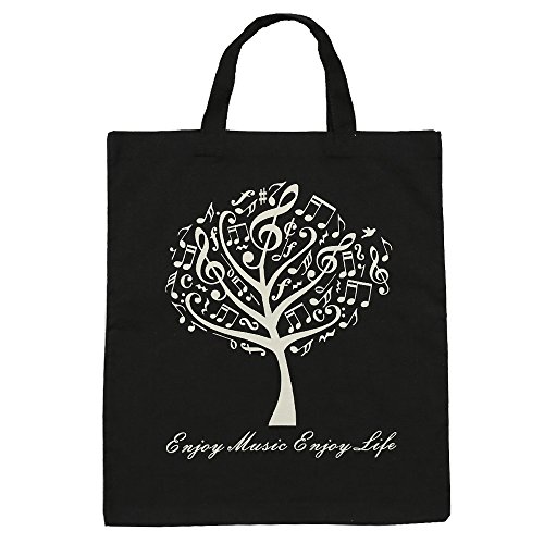 Bolsa de algodón para la compra de la marca Punk, para mujeres, con diseño de clave de sol o estampado de instrumentos musicales, de 36 x 41 cm