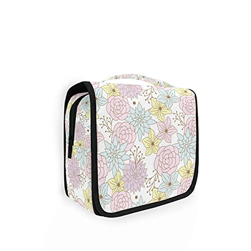 Bolsa de aseo de viaje colgante de diente de león flor Kit maquillaje caso cosméticos organizador para hombres mujeres 028