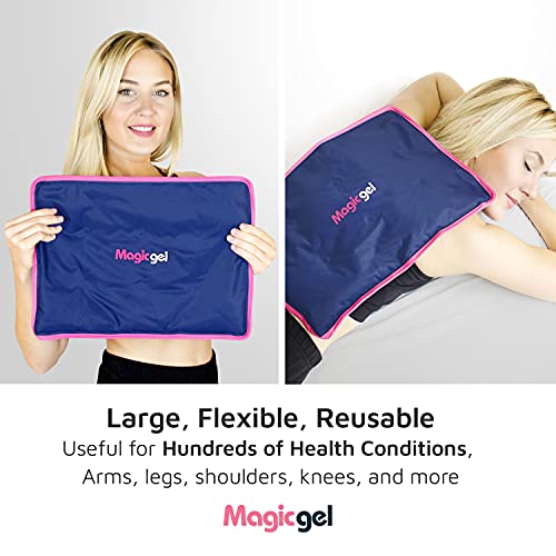 Bolsa de gel frío para lesiones. Compresa gel hielo reutilizable de tamaño grande para hinchazón, alivio del dolor, fisioterapia y recuperación más rápida, de Magic Gel