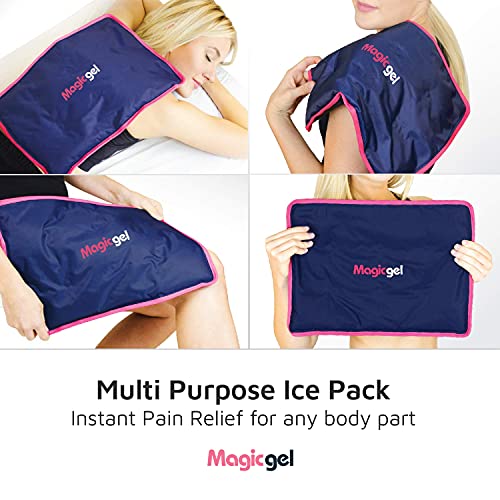 Bolsa de gel frío para lesiones. Compresa gel hielo reutilizable de tamaño grande para hinchazón, alivio del dolor, fisioterapia y recuperación más rápida, de Magic Gel