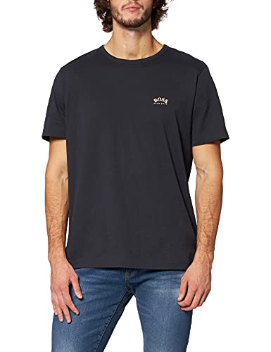 BOSS tee Curved Logo Camiseta, Azul (Medium Blue 429), L para Hombre