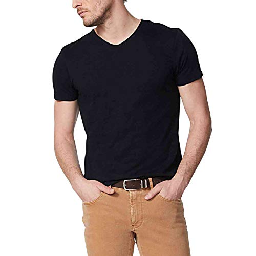 Camiseta de manga corta básica., Negro , S