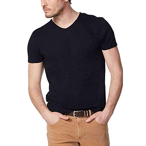 Camiseta de manga corta básica., Negro , S