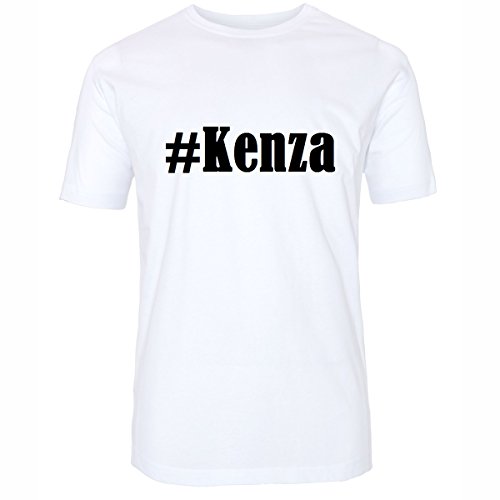 Camiseta #Kenza Hashtag con rombos para mujer, hombre y niños en los colores blanco y negro Blanco XXL