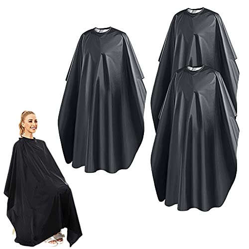 Capa de Peluqueria,QSXX 3 Piezas Capas para Peluqueria,Impermeable Paño Delantal pelo Estilo Cabo Equipo Del Salón Unisex Capa Pelo Corte de Pelo Peluquería Cabo de Material Ripstop Ligero,150x120CM