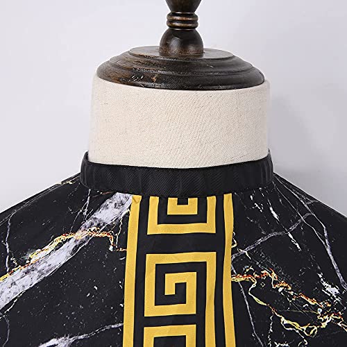 Capa de peluquero para hombres, capa de corte de pelo profesional con cierre a presión, impermeable, material de poliéster Peluquería corte capa dimensiones L165CM* W145CM (negro)