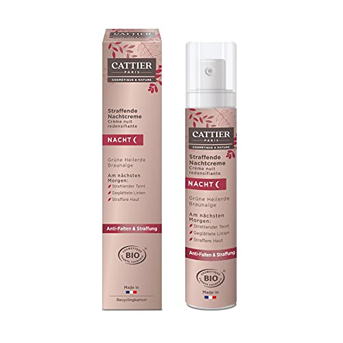 Cattier Crema de noche reafirmante para piel madura con erradicación verde, cosmética natural, 50 ml