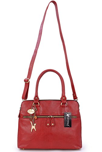CATWALK COLLECTION - VICTORIA - Bolso de hombro estilo shopper - Cuero vintage - Rojo