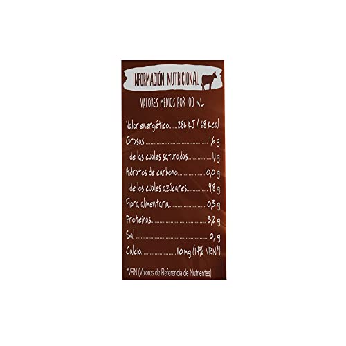 Central Lechera Asturiana Batido Cacao - Paquete De 6 X 1000 Ml, Chocolate, 6000 Mililitro, 6 Unidades