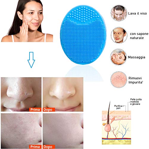 Cepillo Limpieza Facial Exfoliante 4X Piel Sensible Regalo Bolsa Masajeador Limpiador Suave Depurador Se Silicona Antiedad Cuidado Delicado