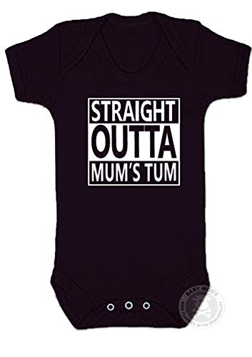 Chaleco de bebé Straight Outta Mum's Tum | niños o niñas | inspirado en la NWA Hip Hop Rap Baby Chaleco/Body – Regalo para bebé, primer regalo para bebé - unisex | Baby Moo's (0-3 meses)