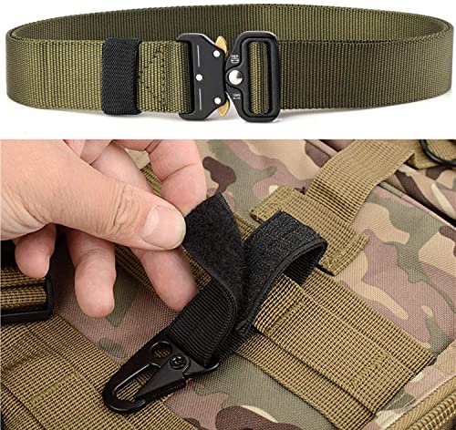 Chalier 2 Cinturones Unisex, Verde Militar + Negro, Talla única para Hombre