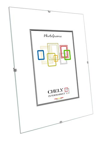 Chely Intermarket | 28A2D | Marco Clip 18x24 cm de Vidrio | Soporte sin Marco para fotografías, Posters, certificados y Recuerdos. Complemento Ideal para Colgar en la Pared(0,35)