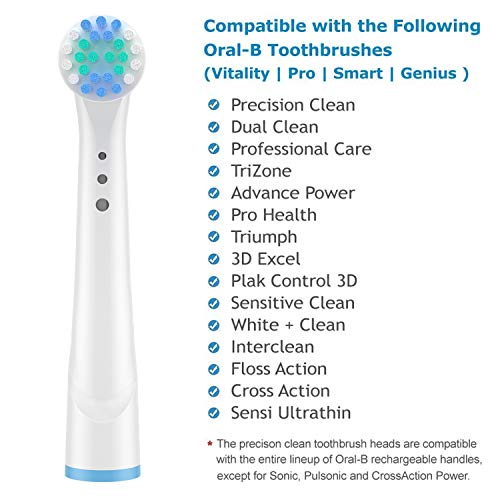 Chuangdi Paquete de 16 Precision Clean Cabezales de repuesto para cepillos de dientes eléctricos, compatible para Braun Oral-B Cepillo de dientes eléctrico