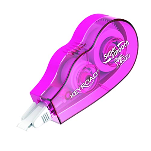 Cintas Correctoras Mini - Pack de 2 en Color Verde y Rosa - Aplicación en Seco - Diseño Ergonómico y Cómodo Agarre - Cinta Correctora con Tapa de Protección - Keyroad (KR971915)