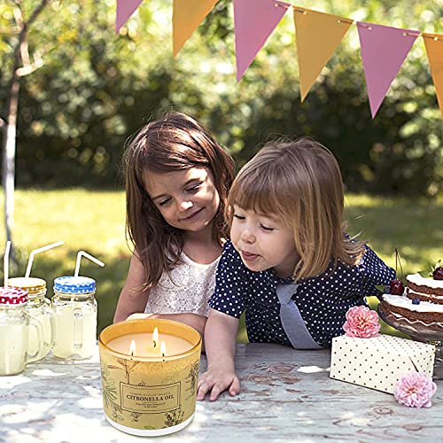 Citronella Velas Perfumadas Paquete de 3, Velas Perfumadas de Cubo de cera de Soja Natural de 750g, Juego de Regalo para Interiores o Exteriores, Jardín, Patio, Picnic para Acampar