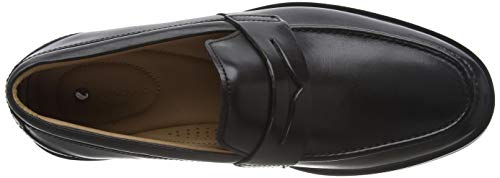 Clarks Un Aldric Step, Mocasines Hombre, Negro (Black Leather-), 41.5 EU