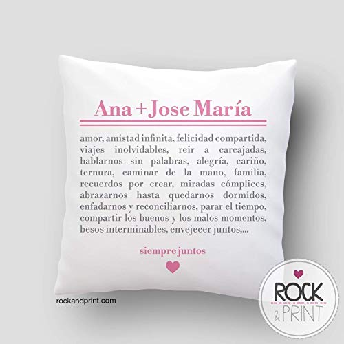 Cojín SAN VALENTÍN personalizado 40x40 cm. Incluye relleno. Elige el color. Definición Amor. Regalo San Valentin novios, cumpleaños, aniversario. pareja, novia
