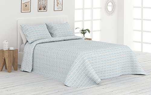 Colcha Bouti Reversible Cosida Victorio & Lucchino - Modelo Mayca (Aqua, 135 cm)