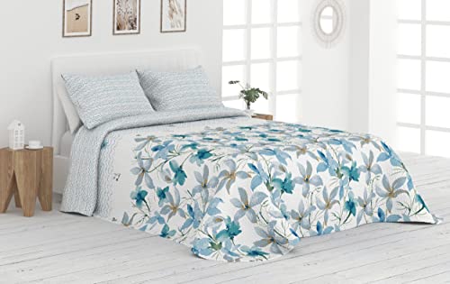 Colcha Bouti Reversible Cosida Victorio & Lucchino - Modelo Mayca (Aqua, 135 cm)