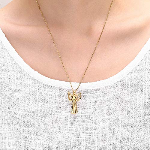 Collar de la cremación de cenizas Puede Ser hueco botella de perfume perfumado inoxidable colgante alas del ángel del animal doméstico Urna Caja de acero de titanio Hombres Mujeres collar y Memorial r