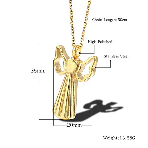 Collar de la cremación de cenizas Puede Ser hueco botella de perfume perfumado inoxidable colgante alas del ángel del animal doméstico Urna Caja de acero de titanio Hombres Mujeres collar y Memorial r