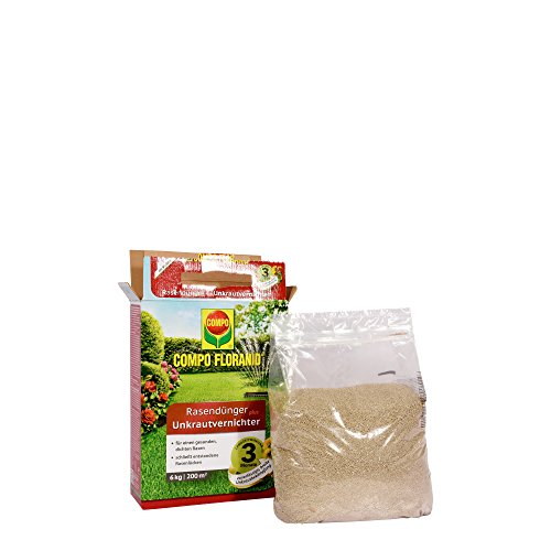 Compo floranid Cuidado del Césped – Abono Plus 6 kg para herbicida 200 m², Verde