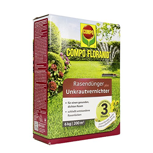 Compo floranid Cuidado del Césped – Abono Plus 6 kg para herbicida 200 m², Verde