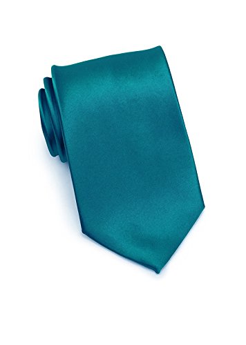 Corbata formal para hombre, lote de 5 unidades al por mayor, color liso, corbatas de boda, 8,9 cm, acabado satinado -  Azul - 