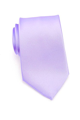 Corbata formal para hombre, lote de 5 unidades al por mayor, color liso, corbatas de boda, 8,9 cm, acabado satinado -  Púrpura - 