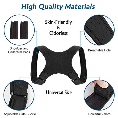 Corrector de Postura Hombro para Hombre y Mujer, Transpirable y Ajustable Corrector Espalda , Corrector Postura Espalda, Corrector de Espalda Recta, Aliviar Dolor y Mejorar Postura Hombro y Cuello