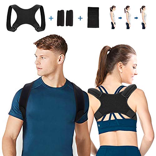 Corrector de Postura Hombro para Hombre y Mujer, Transpirable y Ajustable Corrector Espalda , Corrector Postura Espalda, Corrector de Espalda Recta, Aliviar Dolor y Mejorar Postura Hombro y Cuello