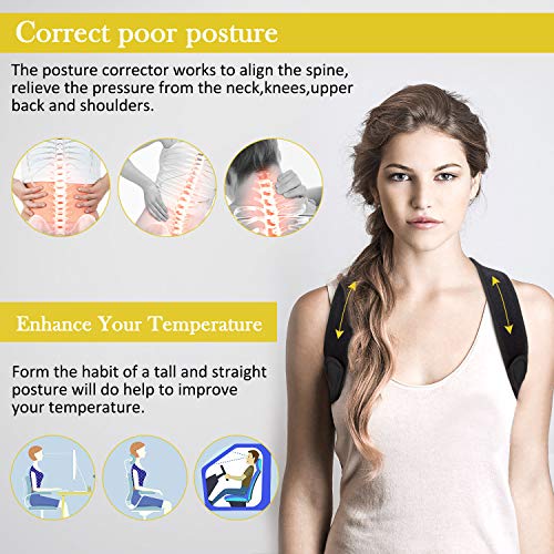 Corrector de Postura, Transpirable y Ajustable Corrector Espalda Hombro para Hombre y Mujer, Corrector Postura Espalda, Corrector de Espalda Recta, Aliviar Dolor y Mejorar Postura Hombro y Cuello