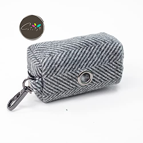 Crea Moderno dispensador de bolsas higiénicas para perros de tela, diseño elegante y moderno (negro)