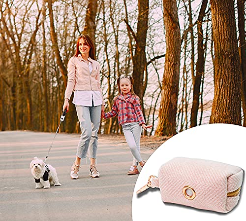 Crea Moderno dispensador de bolsas higiénicas para perros de tela, diseño elegante y moderno (negro)