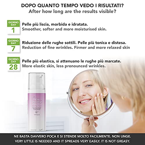 Crema facial Baba de caracol puro hidratante antiarrugas 50 ml Helix Healty – Mujer hombre – Efecto antiedad reafirmante iluminador facial – Para rostro cuello escote 100% natural Made in Italy