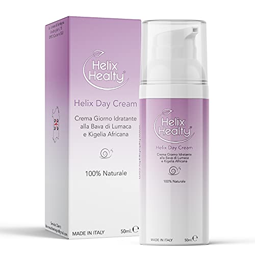 Crema facial Baba de caracol puro hidratante antiarrugas 50 ml Helix Healty – Mujer hombre – Efecto antiedad reafirmante iluminador facial – Para rostro cuello escote 100% natural Made in Italy