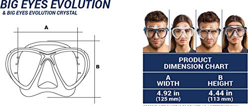 Cressi Eyes Evolution Crystal - Gafas de buceo transparente clear/schwarz Talla:medium