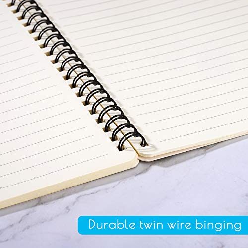 Cuaderno de Anillas A5 Libretas Papel, Bloc de Notas Espiral con Líneas, Bonitas Cubierta de Kraft 120 páginas/60 hojas Forrado para Escolar Deberes, Apuntes de clase, Diario de Viaje (4 Piezas)