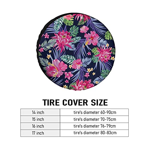 Cubierta de neumático Exotic Flowers Cubiertas de la Rueda de respuesto Funda Protectora para Rueda de Repuesto ​de Polyester Auto Coche Vehiculos 15 Pulgadas